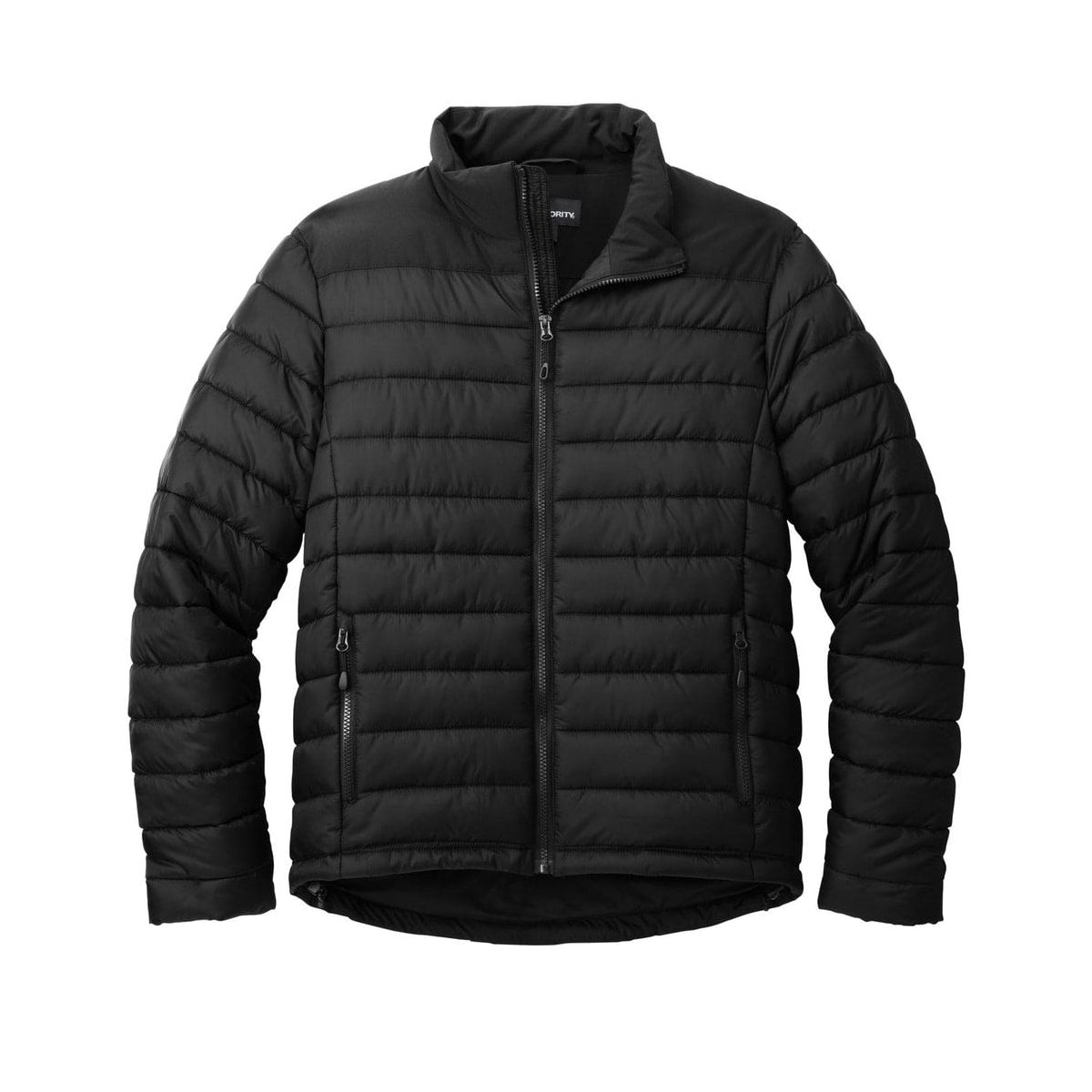 embroidered-men-s-puffer-jacket — Deep Black