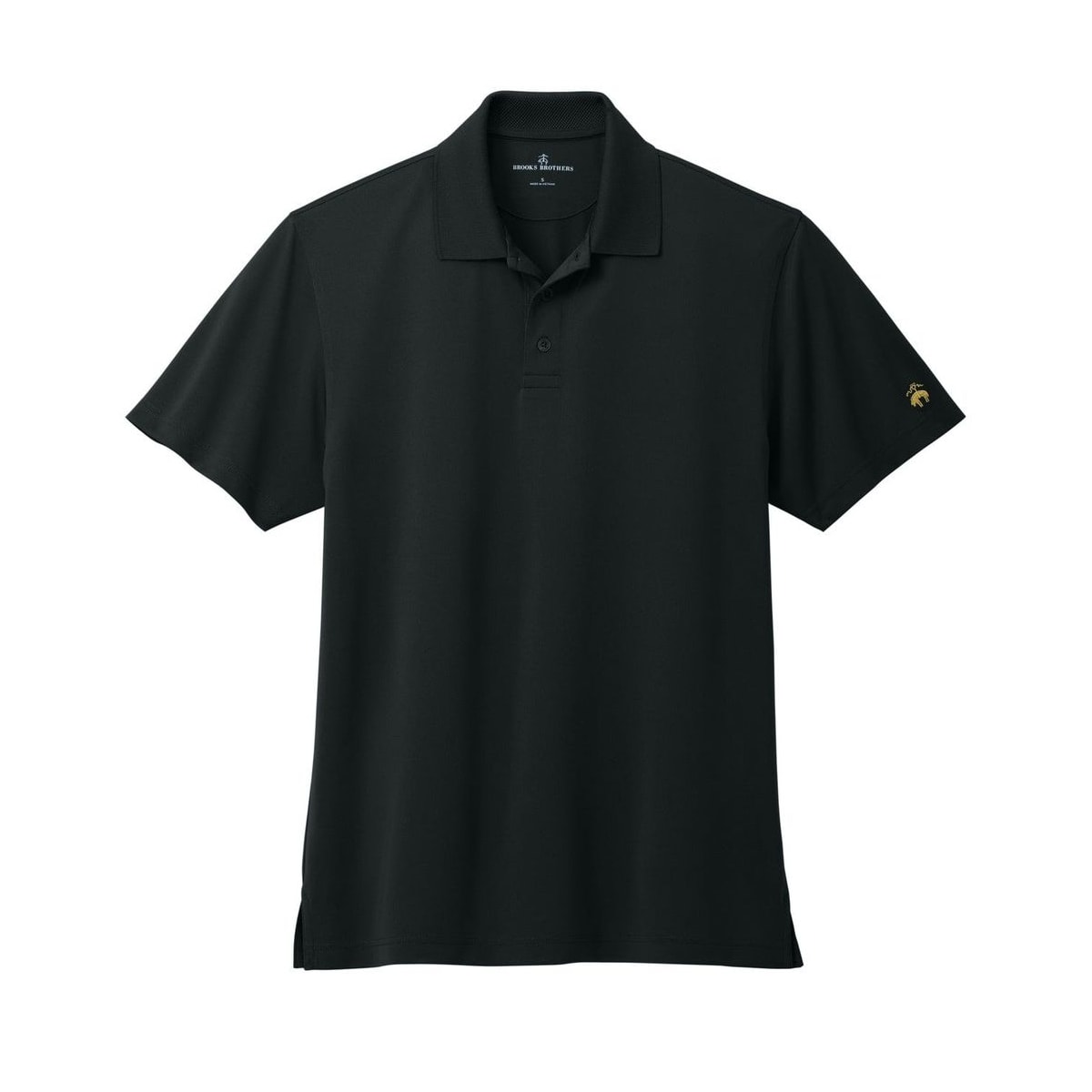 embroidered-mens-brooks-brothers-mesh-polo — Deep Black