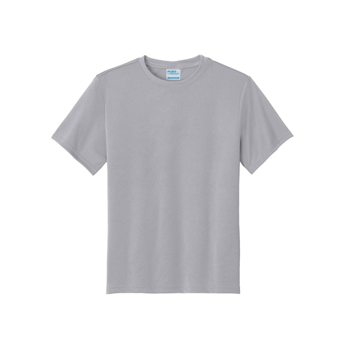 port-and-company-youth-essential-performance-tee — Silver