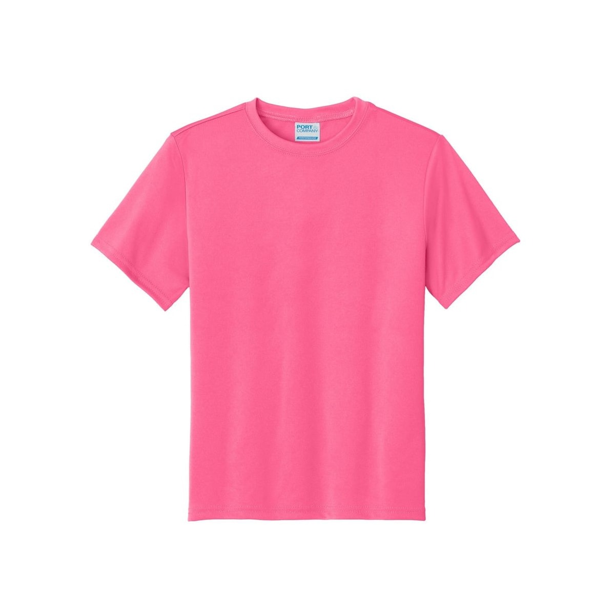 port-and-company-youth-essential-performance-tee — Neon Pink