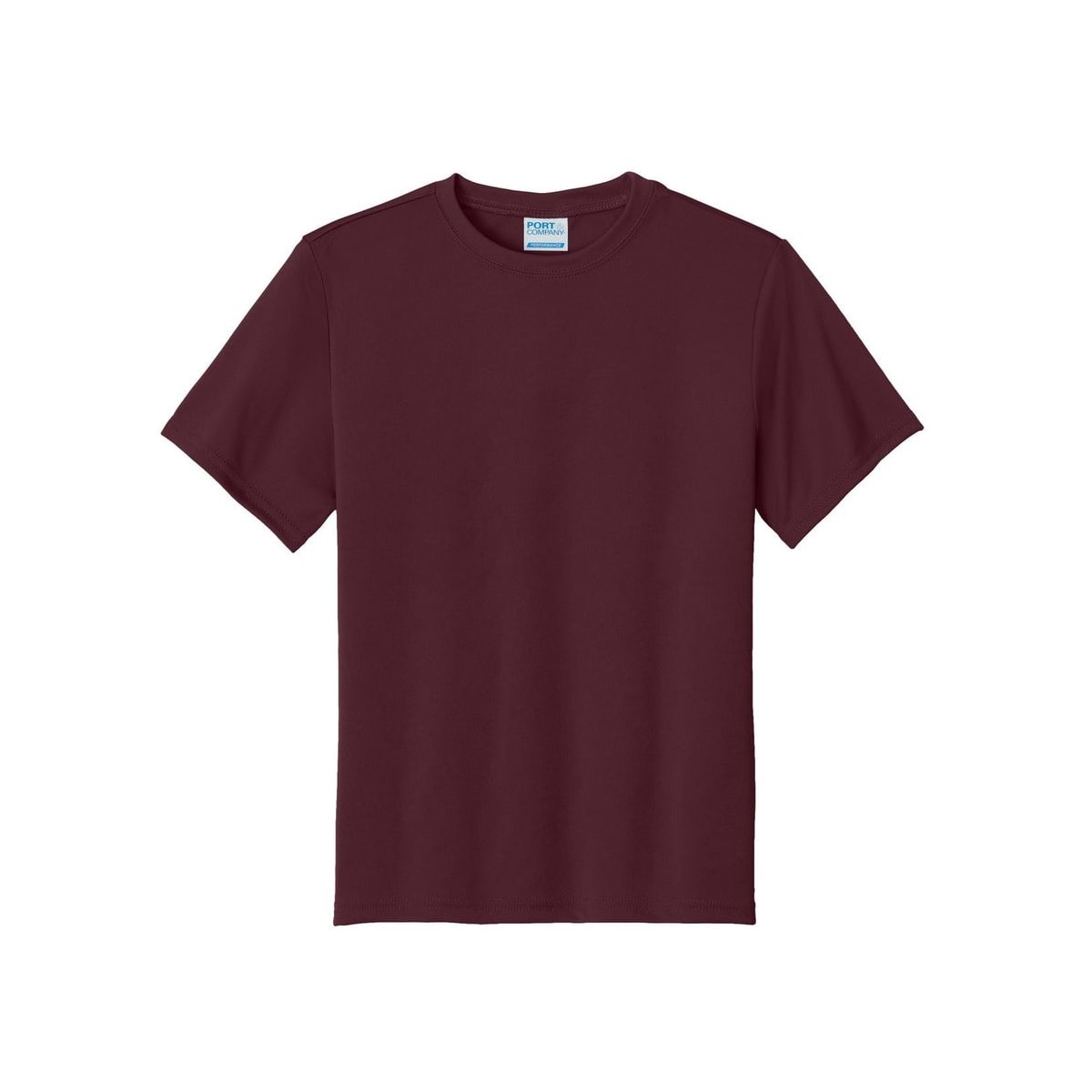 port-and-company-youth-essential-performance-tee — Athletic Maroon