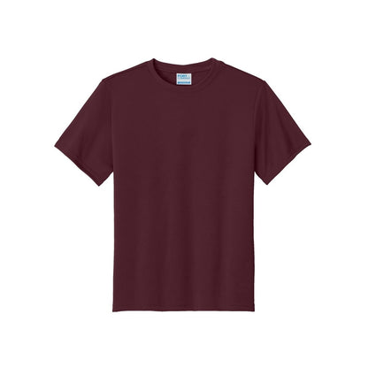 port-and-company-youth-essential-performance-tee — Athletic Maroon