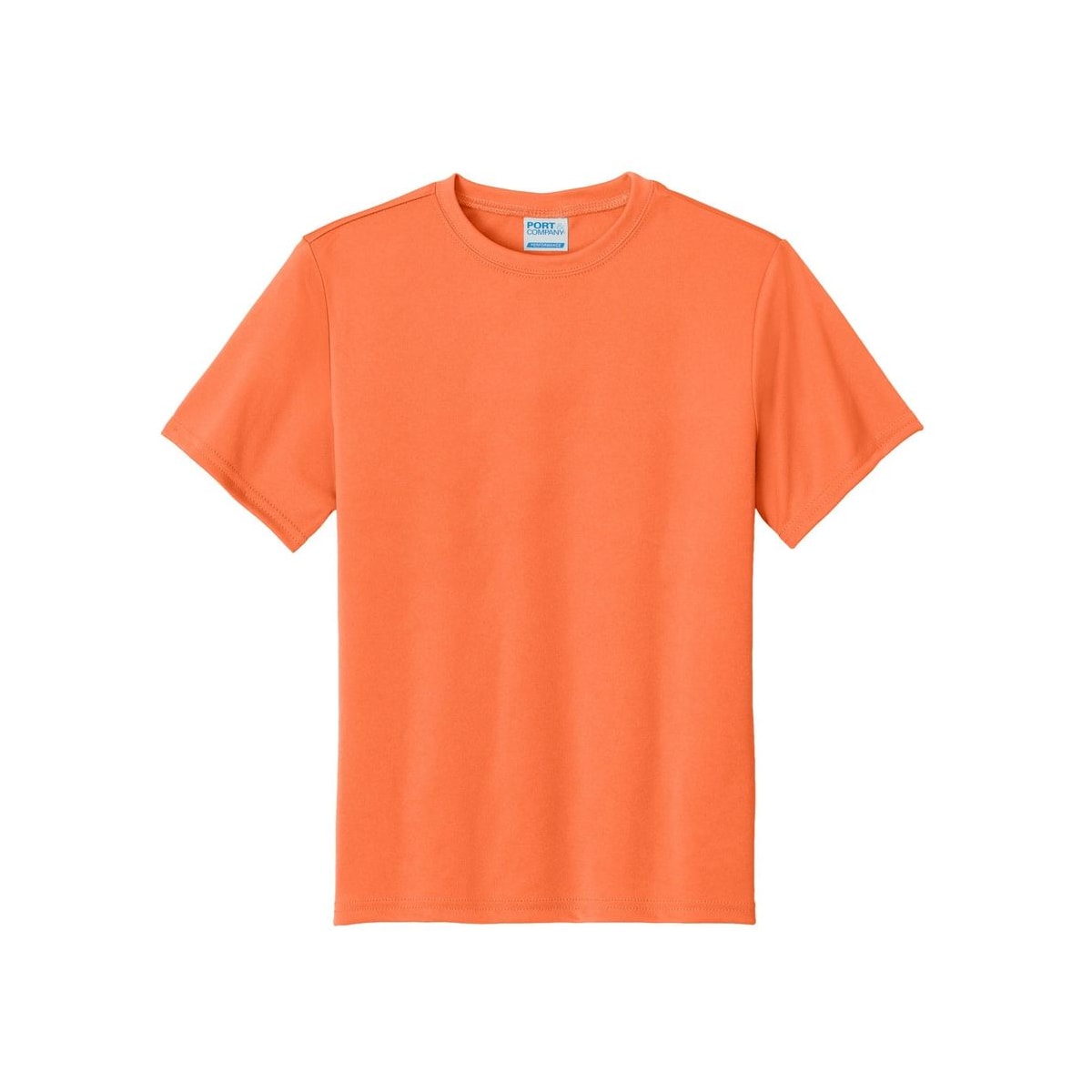 port-and-company-youth-essential-performance-tee — Neon Orange
