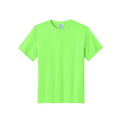 port-and-company-youth-essential-performance-tee — Neon Green