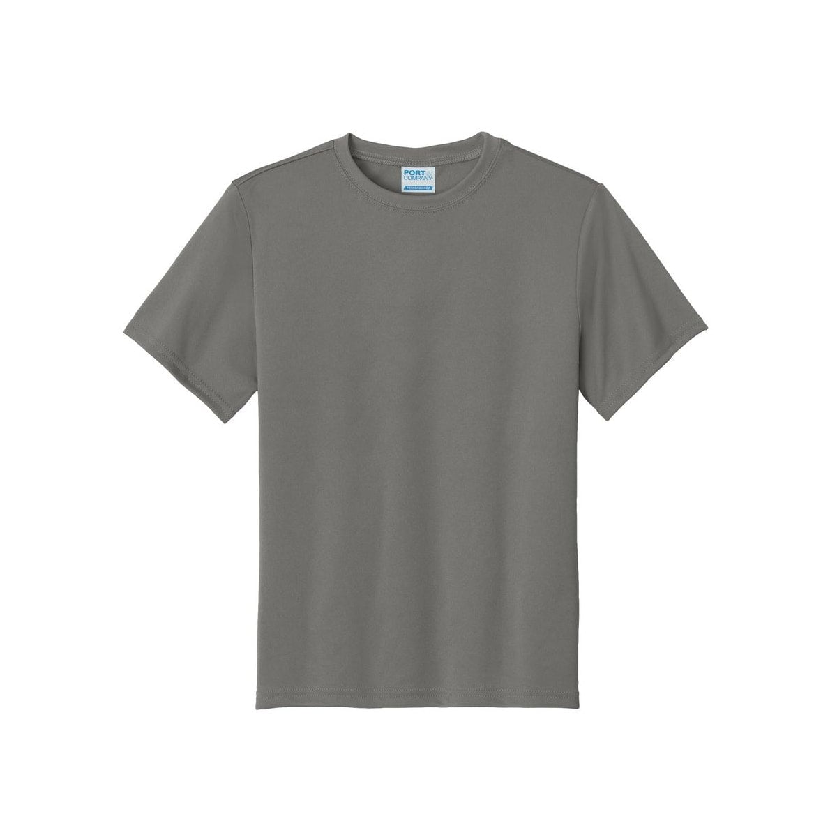 port-and-company-youth-essential-performance-tee — Grey Concrete
