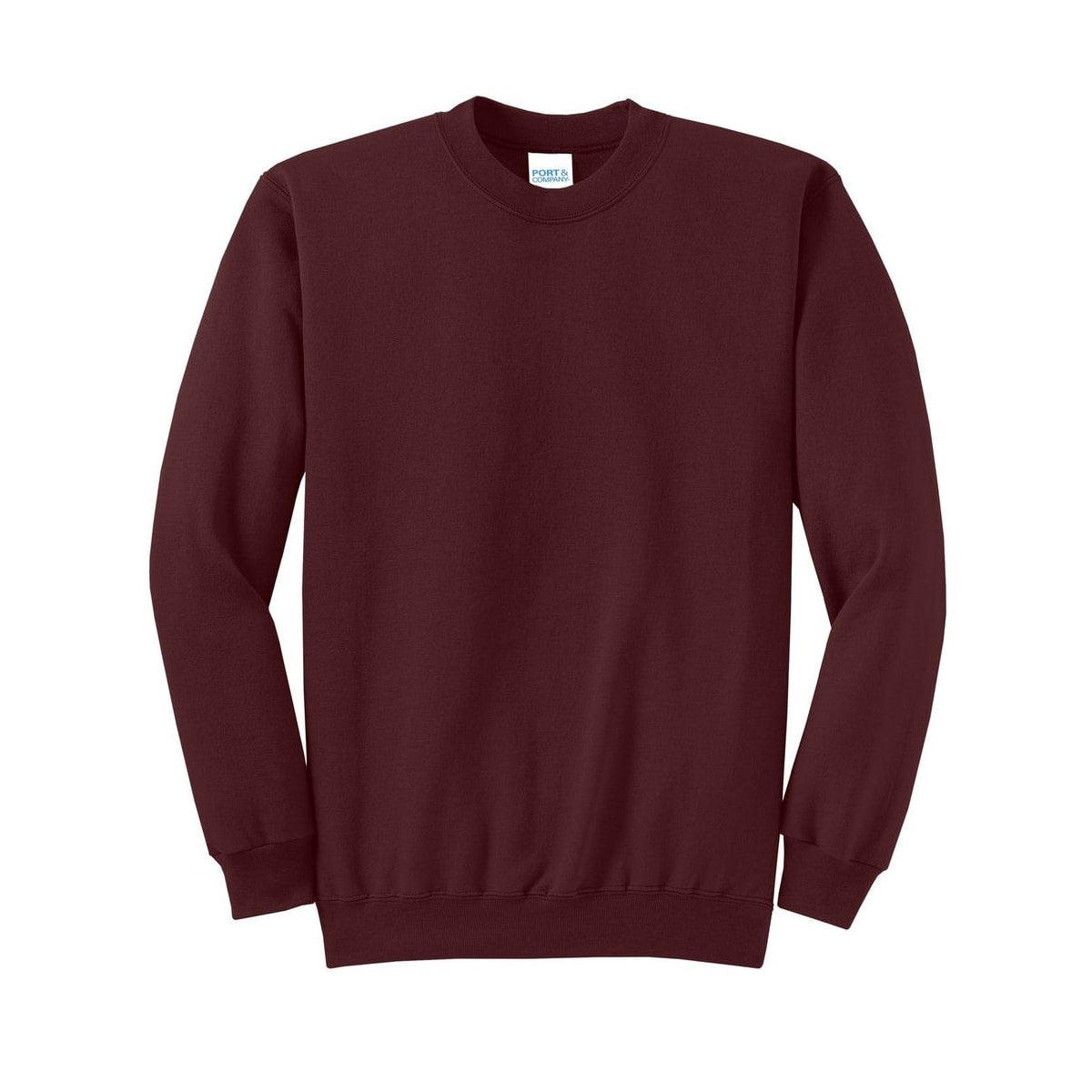 port-and-co-core-fleece-crewneck-sweatshirt — Maroon