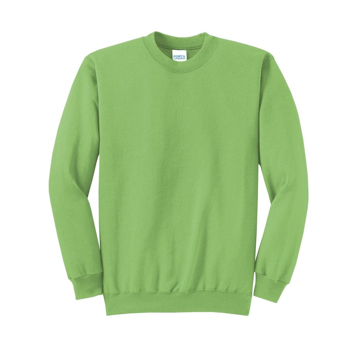 port-and-co-core-fleece-crewneck-sweatshirt — Lime
