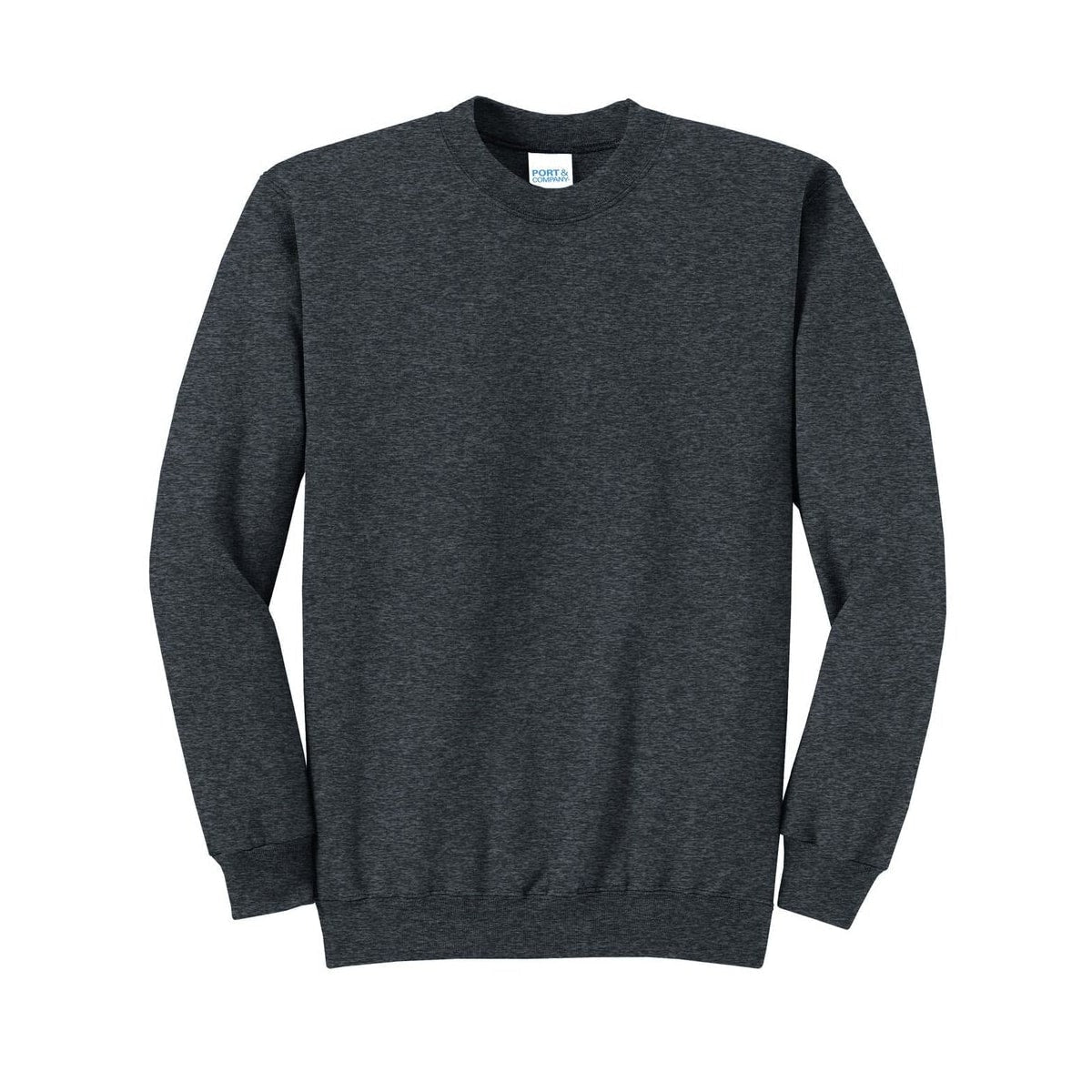 port-and-co-core-fleece-crewneck-sweatshirt — Dark Heather Grey