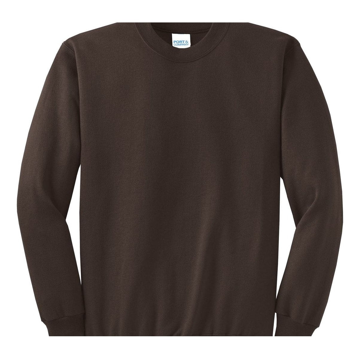 port-and-co-core-fleece-crewneck-sweatshirt — Dark Chocolate Brown