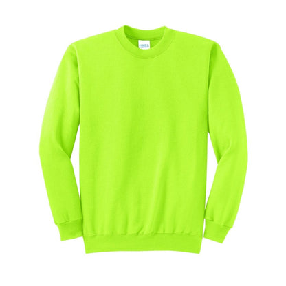 port-and-co-core-fleece-crewneck-sweatshirt — Neon Yellow
