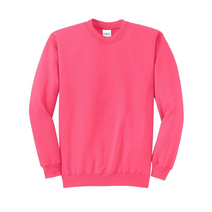 port-and-co-core-fleece-crewneck-sweatshirt — Neon Pink