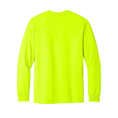 gildan-heavy-cotton-100-cotton-long-sleeve-t-shirt — Safety Green back
