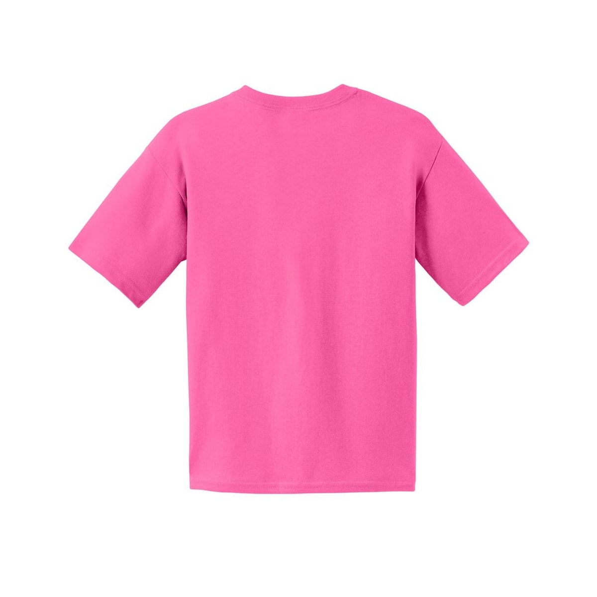 gildan-youth-cotton-t-shirt — Safety Pink back