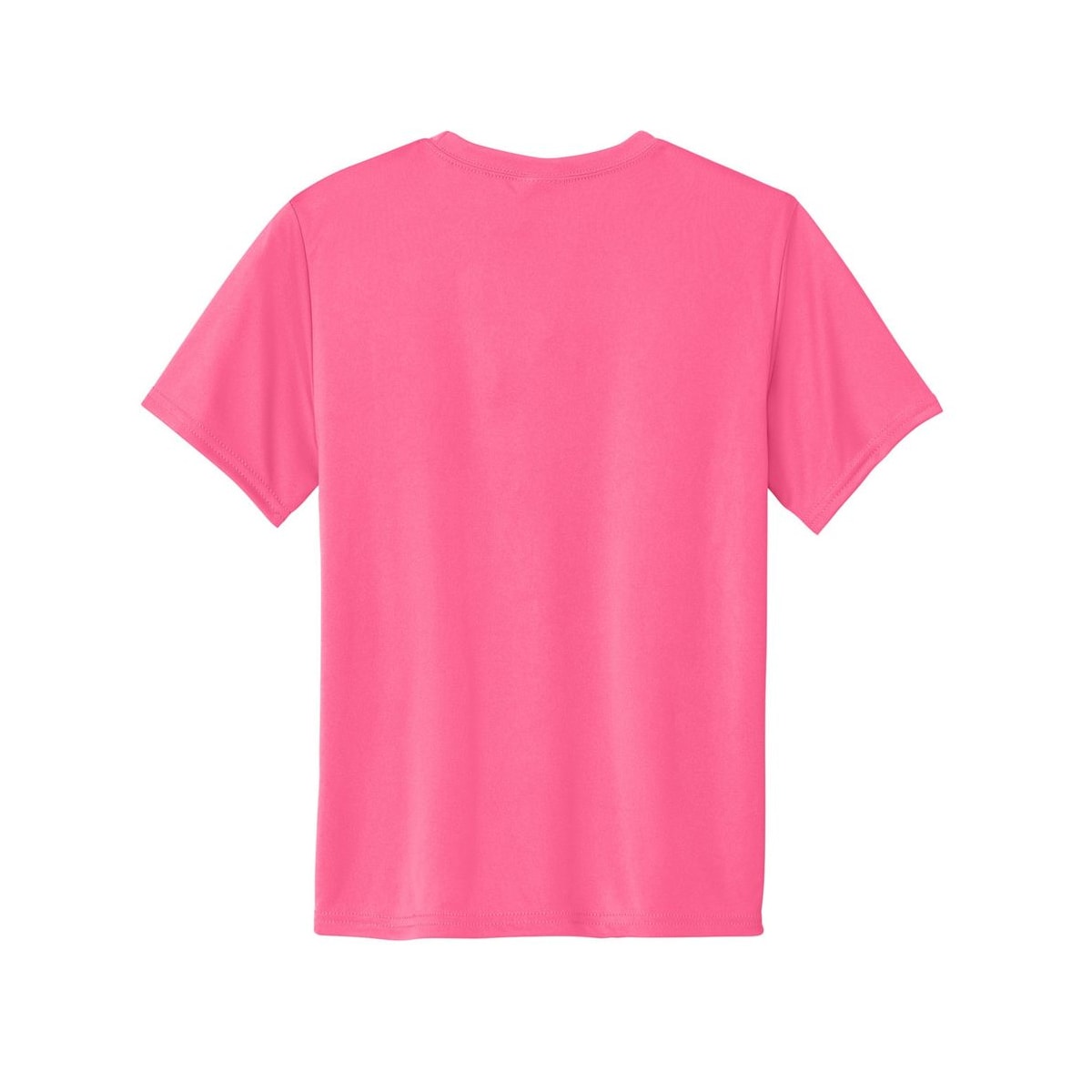 port-and-company-youth-essential-performance-tee — Neon Pink back