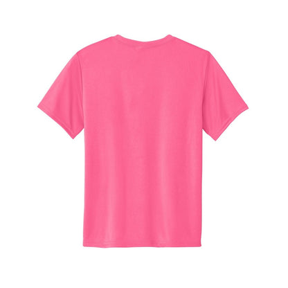 port-and-company-youth-essential-performance-tee — Neon Pink back