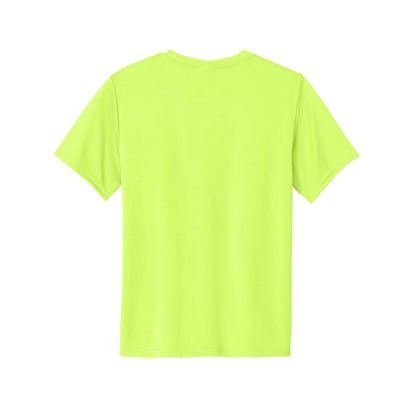 port-and-company-youth-essential-performance-tee — Neon Yellow back