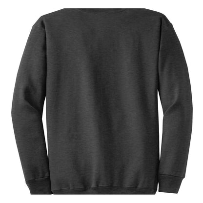 port-and-co-core-fleece-crewneck-sweatshirt — Dark Heather Grey back