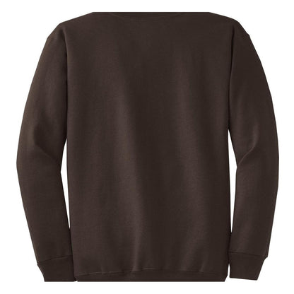 port-and-co-core-fleece-crewneck-sweatshirt — Dark Chocolate Brown back