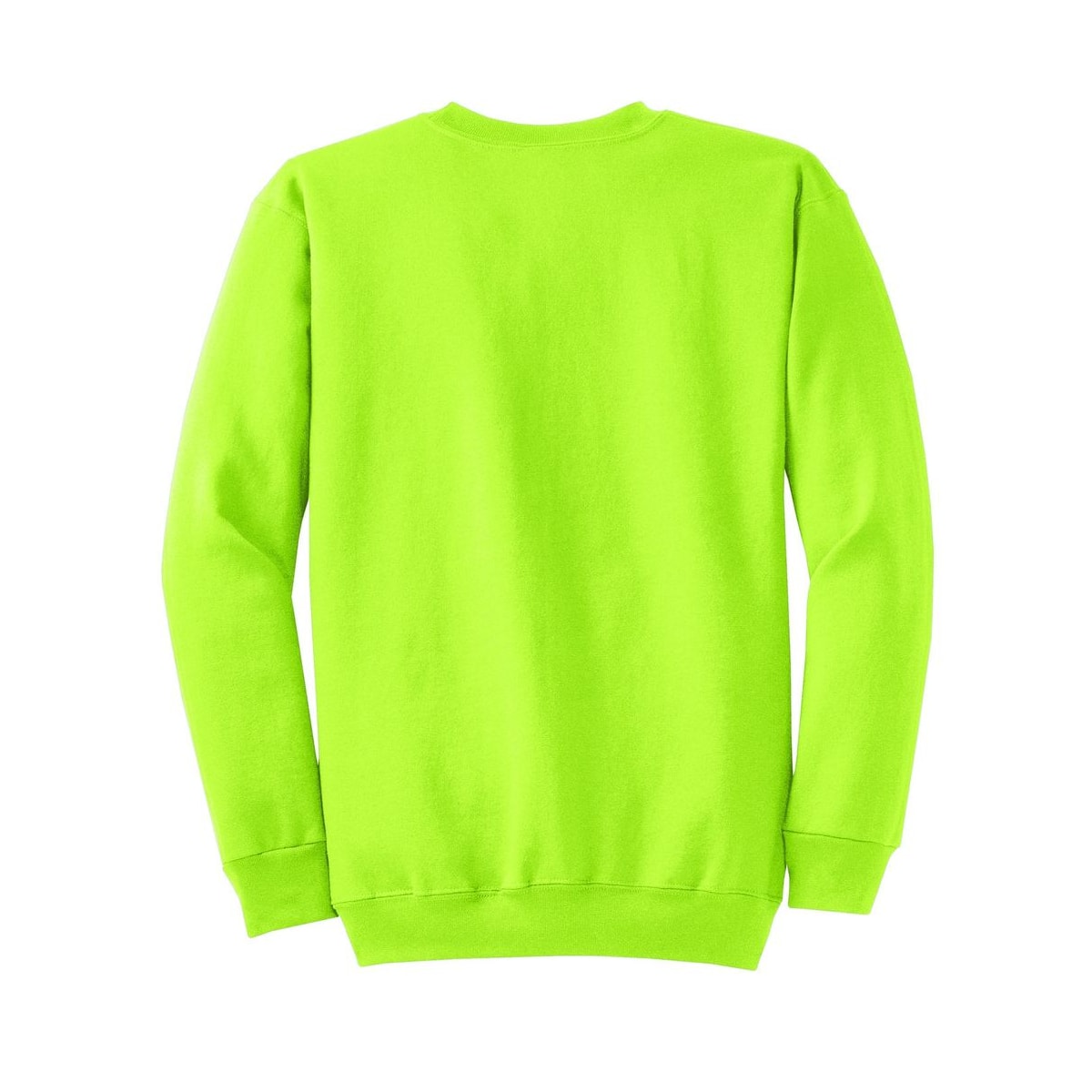port-and-co-core-fleece-crewneck-sweatshirt — Neon Yellow back