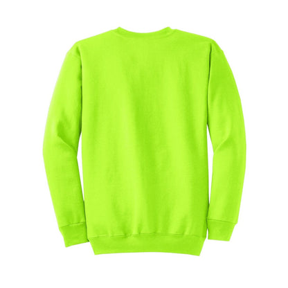 port-and-co-core-fleece-crewneck-sweatshirt — Neon Yellow back
