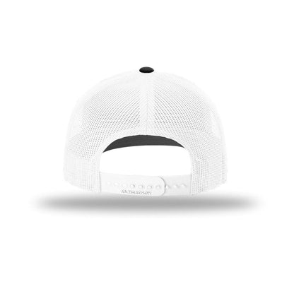 embroidered-richardson-112-r-flex-adjustable-trucker-cap-112pl — Black/ White back