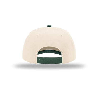 embroidered-richardson-5-panel-relaxed-gramps-356-cap — Cream/ Cream/ Dark Green back