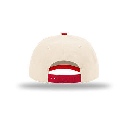 embroidered-richardson-5-panel-relaxed-gramps-356-cap — Cream/ Cream/ Red back