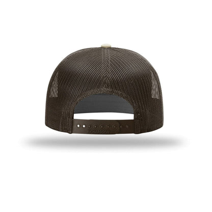 embroidered-richardson-7-panel-trucker-cap-168 — Pale Khaki/ Brown back