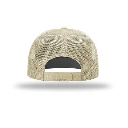 embroidered-richardson-7-panel-trucker-cap-168 — Brown/ Khaki/ Khaki back