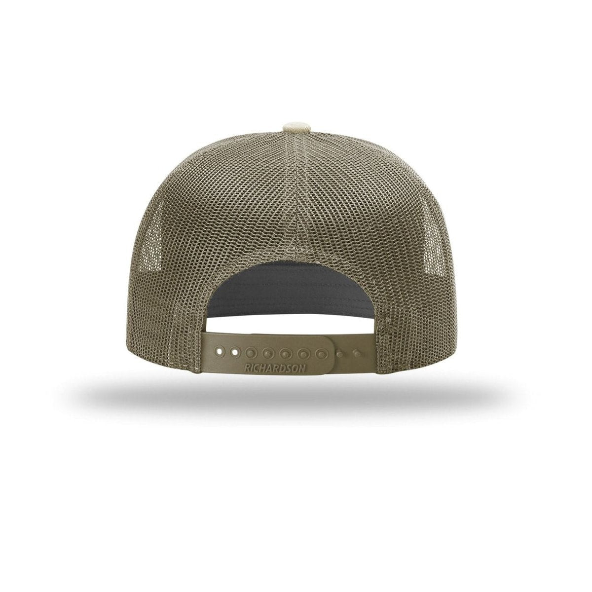 embroidered-richardson-7-panel-trucker-cap-168 — Pale Khaki/ Loden back