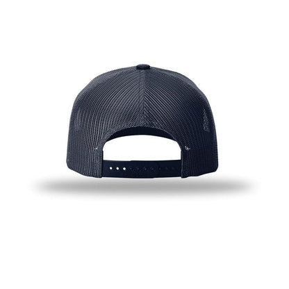 embroidered-richardson-five-panel-cap-with-rope-112fpr — Navy/ White back