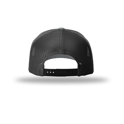embroidered-richardson-five-panel-cap-with-rope-112fpr — Heather Grey/ Black/ Black back