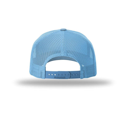 embroidered-richardson-five-panel-cap-with-rope-112fpr — Columbia Blue/ Navy back