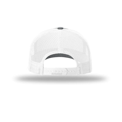 embroidered-richardson-five-panel-cap-with-rope-112fpr — Heather Grey/ White/ White back