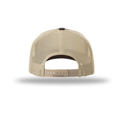 embroidered-richardson-five-panel-cap-with-rope-112fpr — Brown/ Khaki/ Khaki back