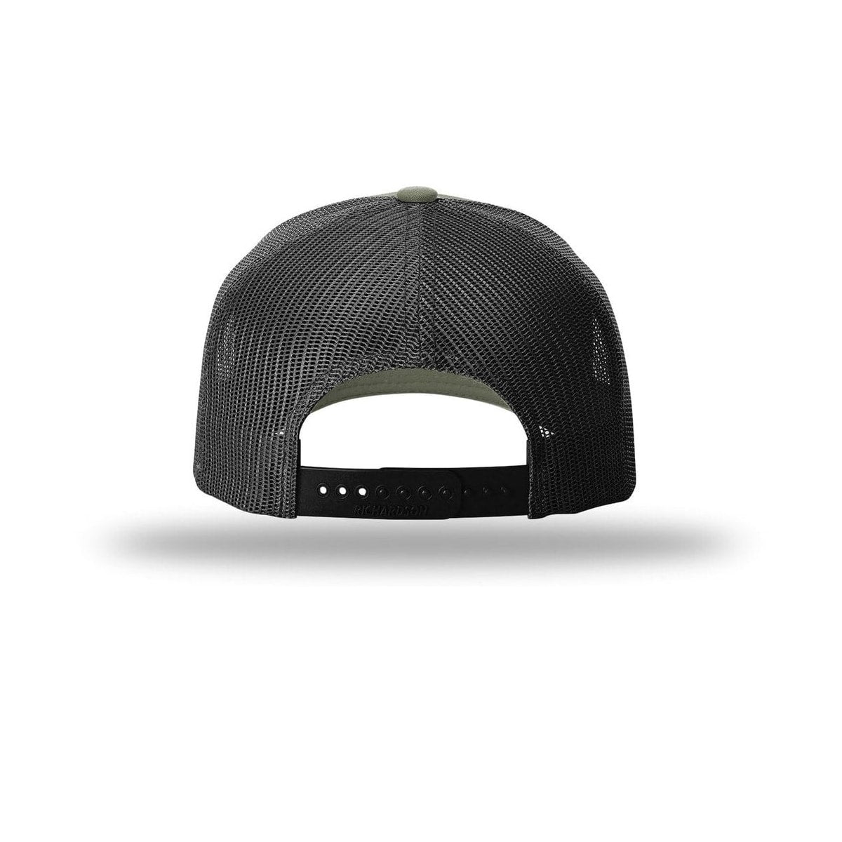 embroidered-richardson-five-panel-cap-with-rope-112fpr — Loden/ Black/ Black back