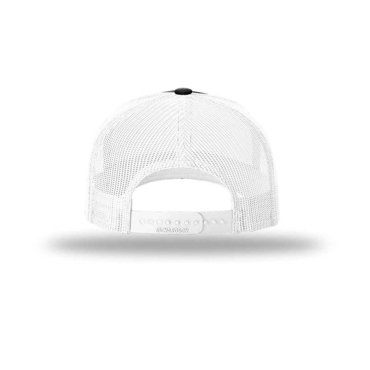 embroidered-richardson-five-panel-trucker-cap-112fp — Black/ White back