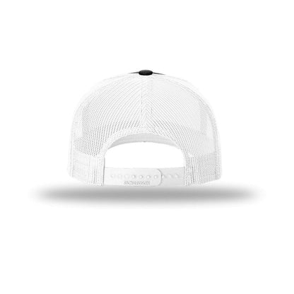 embroidered-richardson-five-panel-trucker-cap-112fp — Black/ White back
