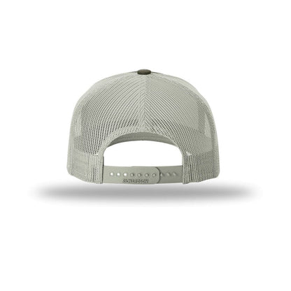 embroidered-richardson-five-panel-trucker-cap-112fp — Beetle/ Quarry back