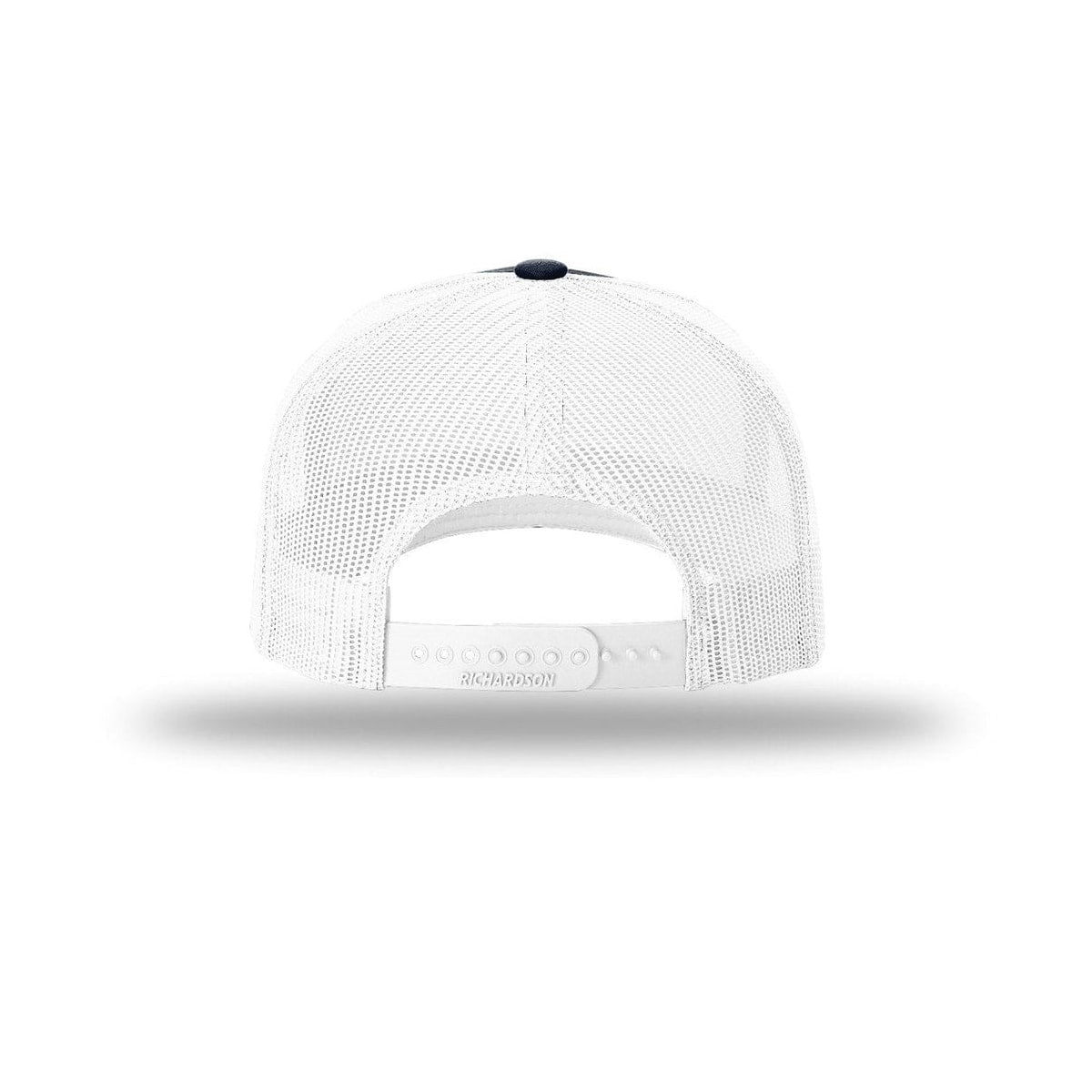 embroidered-richardson-five-panel-trucker-cap-112fp — Navy/ White back