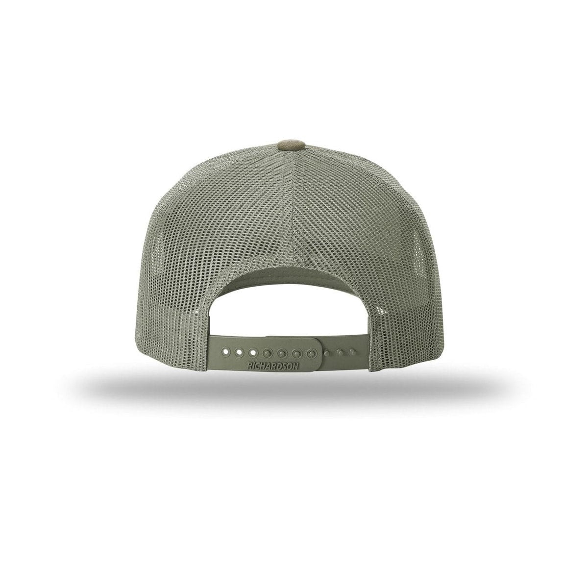 embroidered-richardson-five-panel-trucker-cap-112fp — Pale Khaki/ Loden back