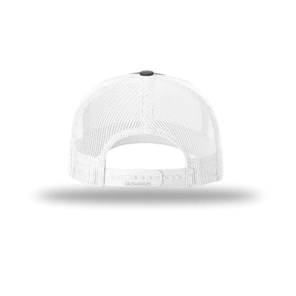 embroidered-richardson-five-panel-trucker-cap-112fp — Charcoal/ White back