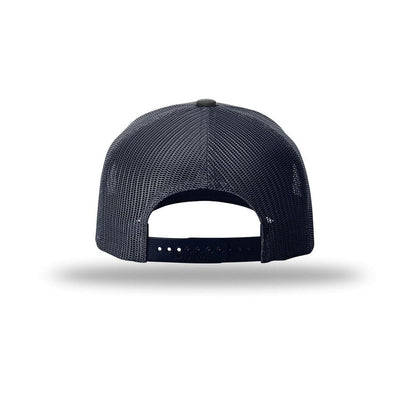 embroidered-richardson-five-panel-trucker-cap-112fp — Ombre Blue/ Navy back