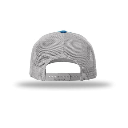 embroidered-richardson-five-panel-trucker-cap-112fp — Cobalt Blue/ Grey back