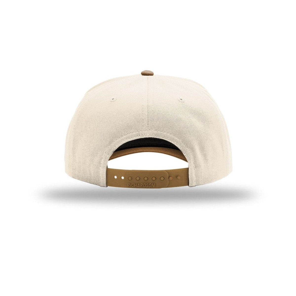 embroidered-richardson-full-fabric-5-panel-champ-323fpc-cap — Cream/ Cream/ Caramel back
