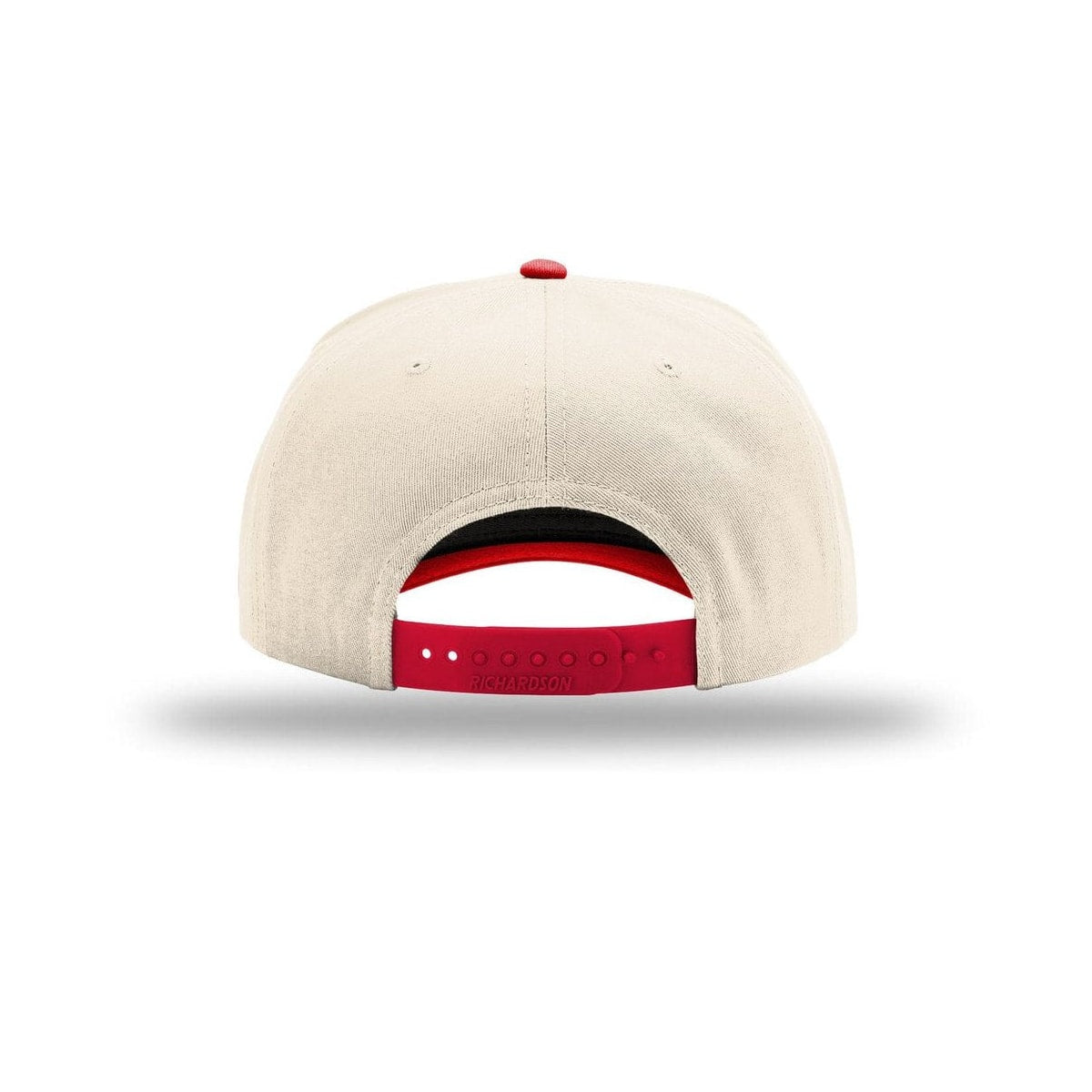 embroidered-richardson-full-fabric-5-panel-champ-323fpc-cap — Cream/ Cream/ Red back