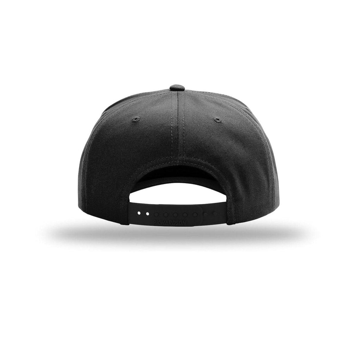 embroidered-richardson-full-fabric-5-panel-champ-323fpc-cap — Black back