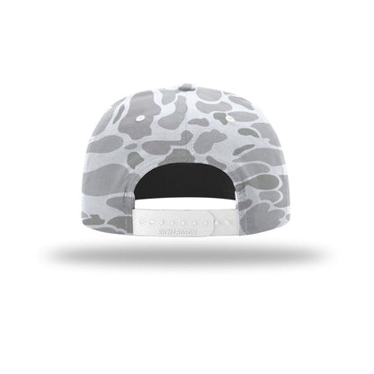 embroidered-richardson-printed-umpqua-gramps-hat-256p-cap — Blizzard Duck Camo/ White back