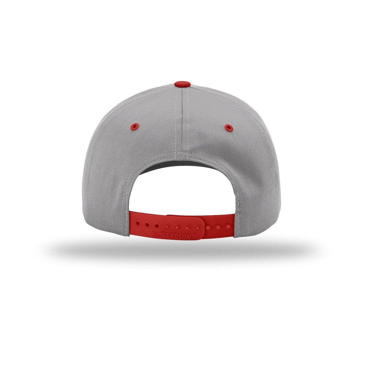 embroidered-richardson-pro-twill-snapback-212-cap — Grey/ Grey/ Red back