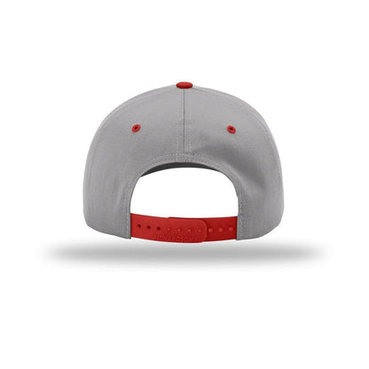 embroidered-richardson-pro-twill-snapback-212-cap — Grey/ Grey/ Red back
